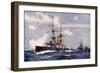 The "Revenge" Leading the Lee Line of the Reserve Squadron, 1901-Charles Edward Dixon-Framed Giclee Print