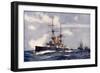 The "Revenge" Leading the Lee Line of the Reserve Squadron, 1901-Charles Edward Dixon-Framed Giclee Print