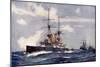 The "Revenge" Leading the Lee Line of the Reserve Squadron, 1901-Charles Edward Dixon-Mounted Giclee Print