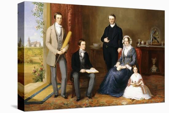 The Reverend John Witherington, Vicar of Tetsworth, Oxon, with His Family, 1854-John Bridges-Stretched Canvas