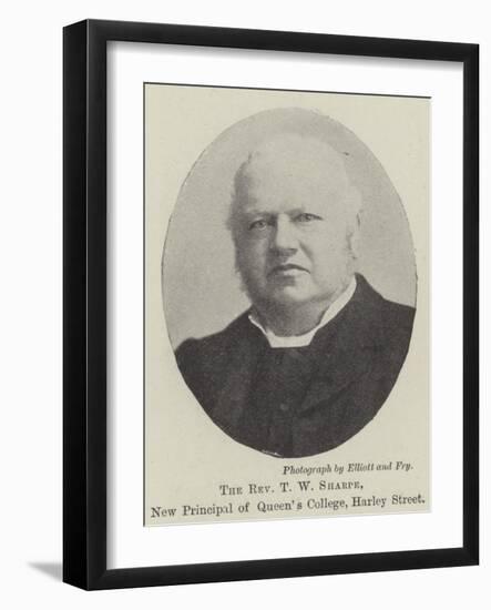 The Reverend T W Sharpe, New Principal of Queen's College, Harley Street-null-Framed Giclee Print