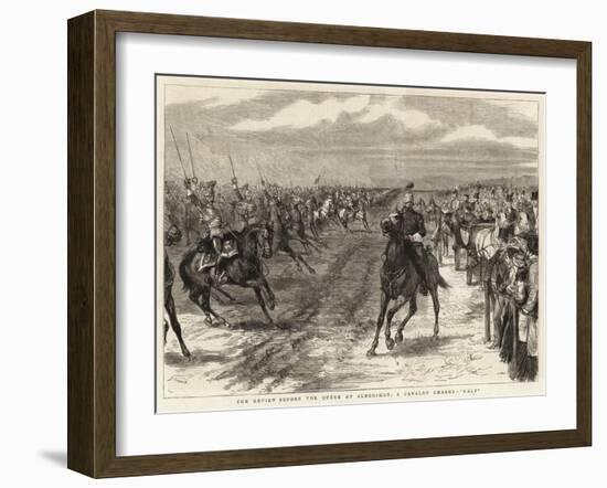 The Review before the Queen at Aldershot, a Cavalry Charge, Halt-Godefroy Durand-Framed Giclee Print