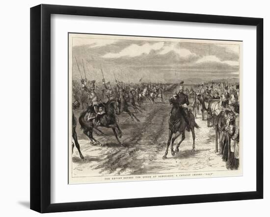 The Review before the Queen at Aldershot, a Cavalry Charge, Halt-Godefroy Durand-Framed Giclee Print