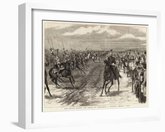 The Review before the Queen at Aldershot, a Cavalry Charge, Halt-Godefroy Durand-Framed Giclee Print