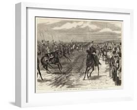 The Review before the Queen at Aldershot, a Cavalry Charge, Halt-Godefroy Durand-Framed Giclee Print