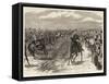 The Review before the Queen at Aldershot, a Cavalry Charge, Halt-Godefroy Durand-Framed Stretched Canvas