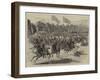 The Review in Windsor Park before Her Majesty and the Shah, the Artillery Passing at a Gallop-Alfred Chantrey Corbould-Framed Giclee Print