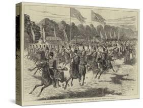 The Review in Windsor Park before Her Majesty and the Shah, the Artillery Passing at a Gallop-Alfred Chantrey Corbould-Stretched Canvas