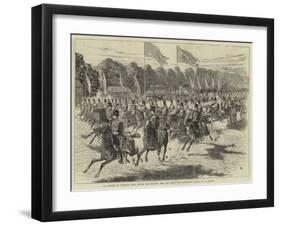 The Review in Windsor Park before Her Majesty and the Shah, the Artillery Passing at a Gallop-Alfred Chantrey Corbould-Framed Giclee Print