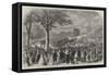 The Review of Lancashire Rifle Volunteers in Knowsley Park-null-Framed Stretched Canvas