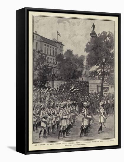 The Review of the Indian Contingents, Bengal Lancers Passing Down the Mall-null-Framed Stretched Canvas