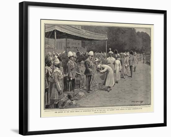 The Review of the Indian Troops at Buckingham Palace by the King-John Charlton-Framed Giclee Print