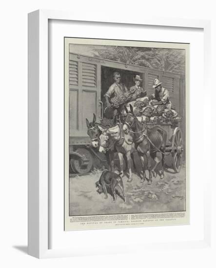 The Revival of Trade in Jamaica, Loading Bananas on the Railway-William T. Maud-Framed Giclee Print