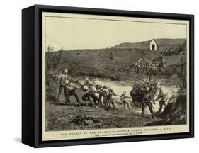 The Revolt in the Transvaal, British Troops Crossing a River-Charles Edwin Fripp-Framed Stretched Canvas