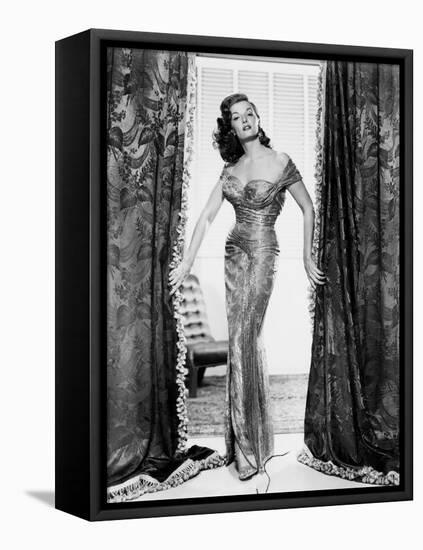 The Revolt of Mamie Stover, Jane Russell, in a Gown by William Travilla, 1956-null-Framed Stretched Canvas