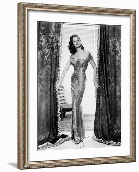 The Revolt of Mamie Stover, Jane Russell, in a Gown by William Travilla, 1956-null-Framed Photo