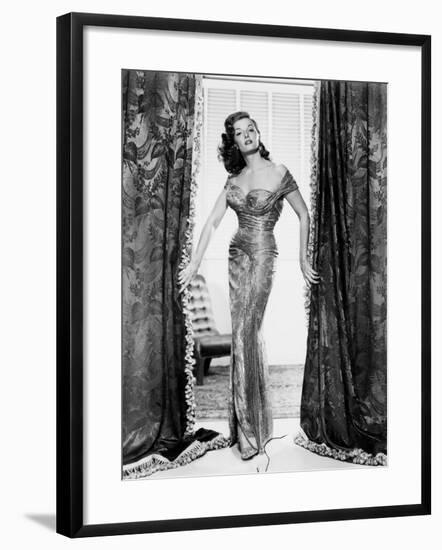 The Revolt of Mamie Stover, Jane Russell, in a Gown by William Travilla, 1956-null-Framed Photo