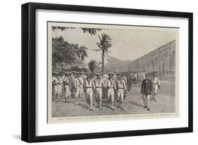 The Revolution in Brazil, Within Fort Villegaignon, a Review of Marines-null-Framed Giclee Print