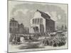 The Revolution in Bucharest, Troops in Front of the Platz Theatre-null-Mounted Giclee Print