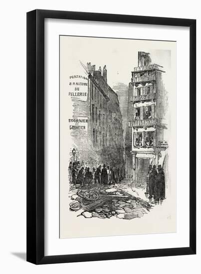The Revolution in France: Barricade of the Rue De Rambuteau, Paris, 1851-null-Framed Premium Giclee Print