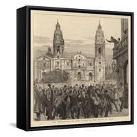 The Revolution in Peru, Scene on the Plaza at Lima-null-Framed Stretched Canvas