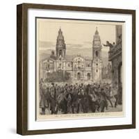 The Revolution in Peru, Scene on the Plaza at Lima-null-Framed Giclee Print