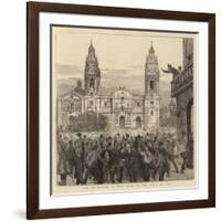 The Revolution in Peru, Scene on the Plaza at Lima-null-Framed Giclee Print