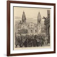 The Revolution in Peru, Scene on the Plaza at Lima-null-Framed Giclee Print