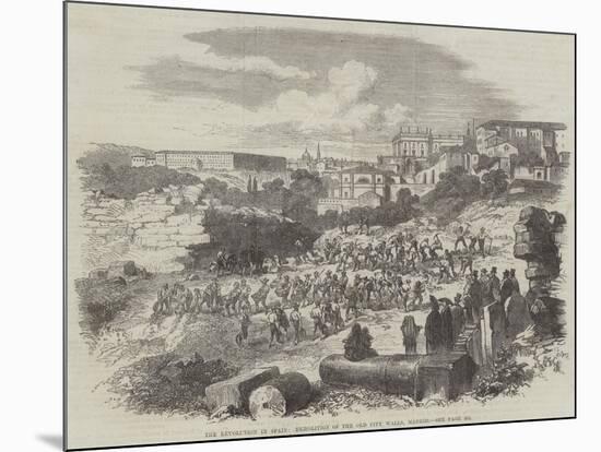 The Revolution in Spain, Demolition of the Old City Walls, Madrid-null-Mounted Giclee Print