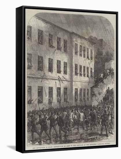 The Revolution in Spain, Distribution of Arms to the Populace at the Artillery Barracks, Madrid-null-Framed Stretched Canvas