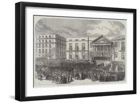 The Revolution in Spain, March Past of the Armed Populace before the Junta at Madrid-Charles Robinson-Framed Giclee Print