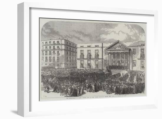 The Revolution in Spain, March Past of the Armed Populace before the Junta at Madrid-Charles Robinson-Framed Giclee Print