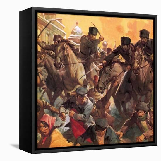 The Revolution That Shook the World-English School-Framed Stretched Canvas