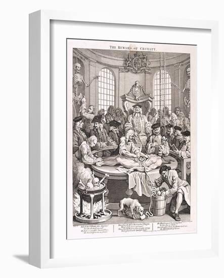The Reward of Cruelty, Plate IV from the Four Stages of Cruelty, 1751-William Hogarth-Framed Giclee Print