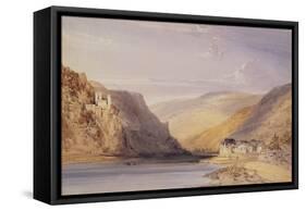 The Rhine at Assmannshausen-William Callow-Framed Stretched Canvas
