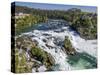 The Rhine Falls with Castle Running, with Schaffhausen, Canton Schaffhausen, Switzerland, Europe-P. Widmann-Stretched Canvas