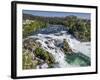 The Rhine Falls with Castle Running, with Schaffhausen, Canton Schaffhausen, Switzerland, Europe-P. Widmann-Framed Photographic Print