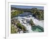 The Rhine Falls with Castle Running, with Schaffhausen, Canton Schaffhausen, Switzerland, Europe-P. Widmann-Framed Photographic Print