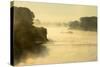 The Rhine, Fog Mood, Sunrise, Speyer, Rhineland-Palatinate, Germany-Ronald Wittek-Stretched Canvas
