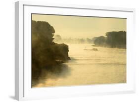 The Rhine, Fog Mood, Sunrise, Speyer, Rhineland-Palatinate, Germany-Ronald Wittek-Framed Photographic Print