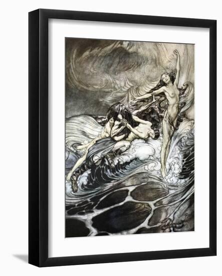 The Rhine Maidens obtain possession of the ring and bear it off in triumph', 1924-Arthur Rackham-Framed Giclee Print