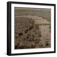 The Rhinebeck Panorama of London (Ships sailing upstream)-null-Framed Giclee Print