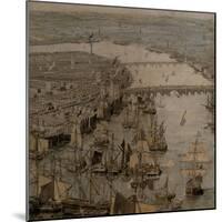 The Rhinebeck Panorama of London (Ships sailing upstream)-null-Mounted Giclee Print