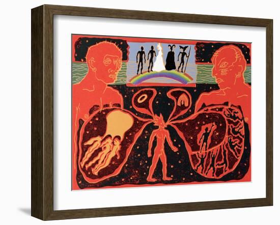 The Rhinemaidens Sing of Loss of Gold as Gods Cross Rainbow Bridge: Illustration for 'Die Walkure'-Phil Redford-Framed Giclee Print
