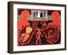 The Rhinemaidens Sing of Loss of Gold as Gods Cross Rainbow Bridge: Illustration for 'Die Walkure'-Phil Redford-Framed Giclee Print