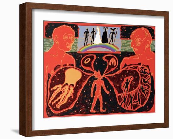 The Rhinemaidens Sing of Loss of Gold as Gods Cross Rainbow Bridge: Illustration for 'Die Walkure'-Phil Redford-Framed Giclee Print