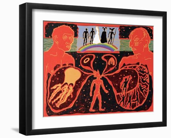 The Rhinemaidens Sing of Loss of Gold as Gods Cross Rainbow Bridge: Illustration for 'Die Walkure'-Phil Redford-Framed Giclee Print