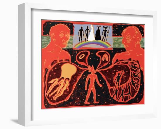 The Rhinemaidens Sing of Loss of Gold as Gods Cross Rainbow Bridge: Illustration for 'Die Walkure'-Phil Redford-Framed Giclee Print