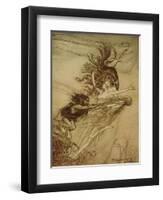 The Rhinemaidens Teasing Alberich from 'The Rhinegold and The Valkyrie' by Richard Wagner, 1910-Arthur Rackham-Framed Giclee Print