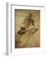 The Rhinemaidens Teasing Alberich from 'The Rhinegold and The Valkyrie' by Richard Wagner, 1910-Arthur Rackham-Framed Giclee Print